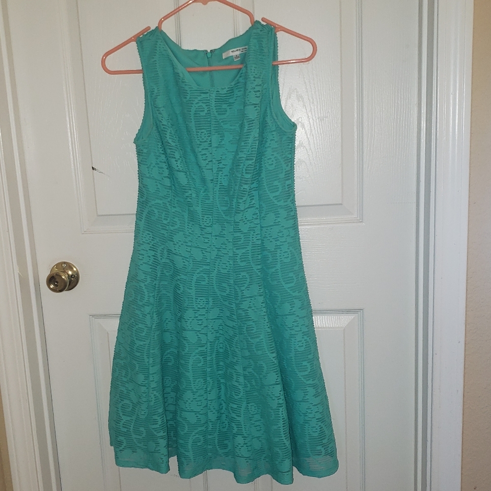 Teal/Aqua textured dress